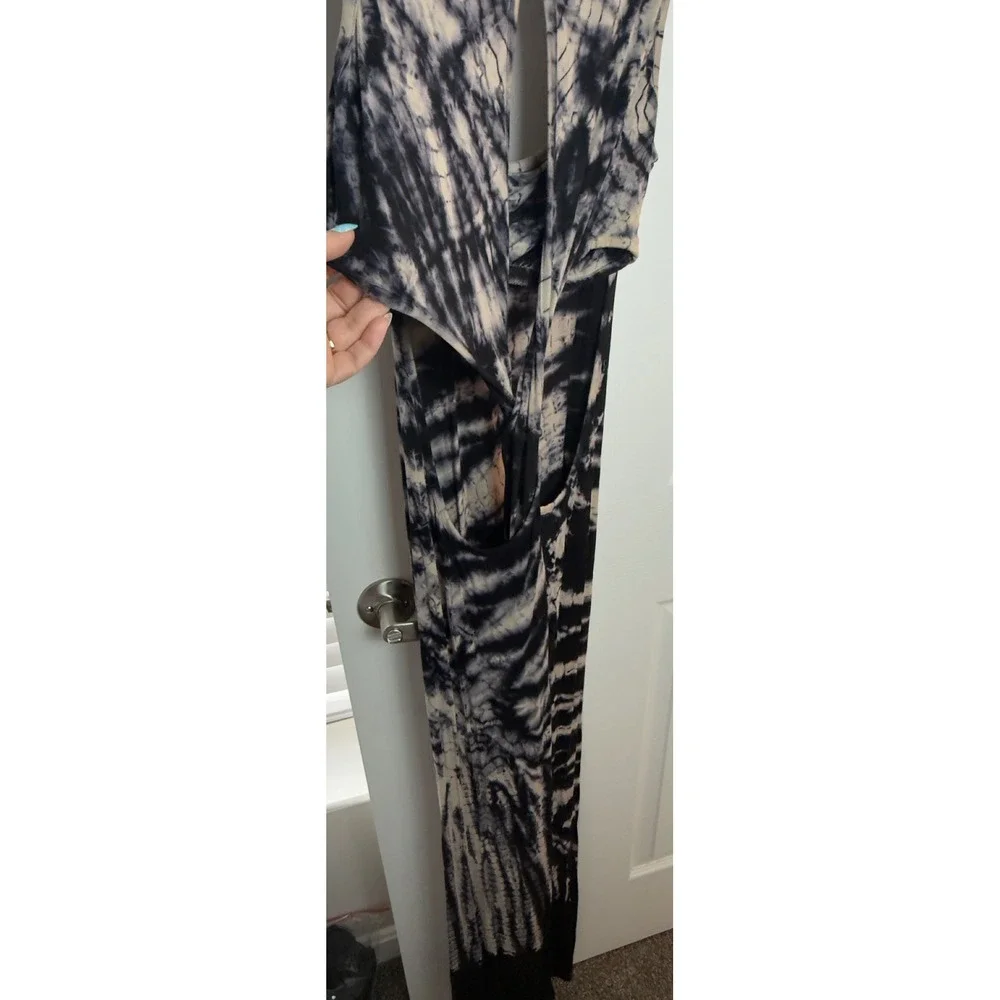 Young Fabulous & Broke Tie Dye Maxi Black Tan Twisted Keyhole Back Womens S - Picture 5 of 5